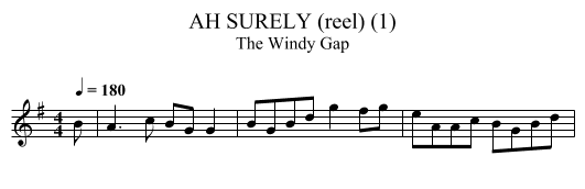 AH SURELY (reel) (1) - staff notation