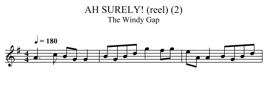 AH SURELY! (reel) (2) - staff notation