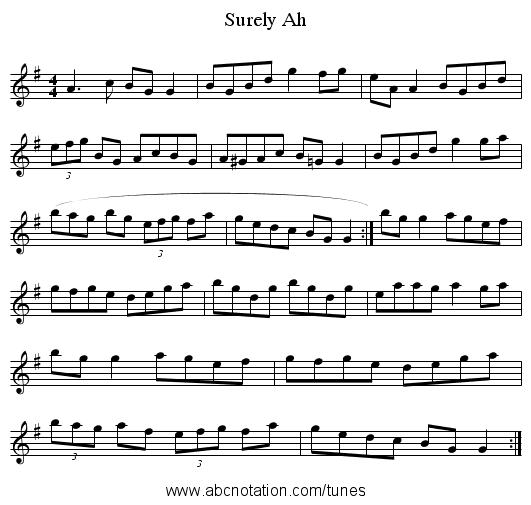Ah, Surely - staff notation