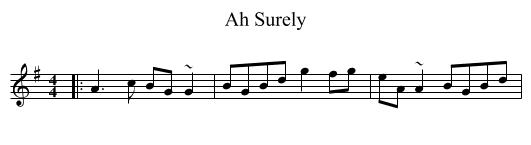 Ah Surely - staff notation
