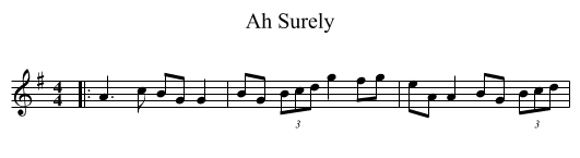 Ah Surely - staff notation