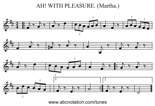 AH! WITH PLEASURE. (Martha.) - staff notation