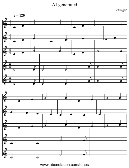 AI generated - staff notation