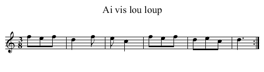 Ai vis lou loup - staff notation