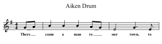 Aiken Drum - staff notation