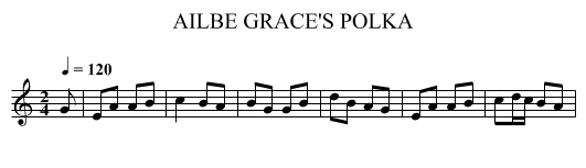 AILBE GRACE'S POLKA - staff notation