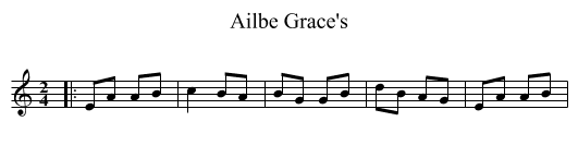 Ailbe Grace's - staff notation