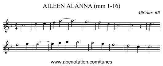 AILEEN ALANNA (mm 1-16) - staff notation
