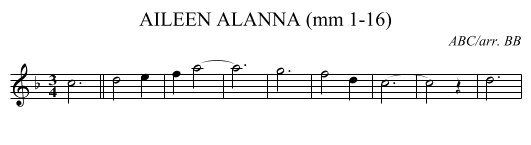 AILEEN ALANNA (mm 1-16) - staff notation