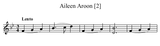 Aileen Aroon [2] - staff notation