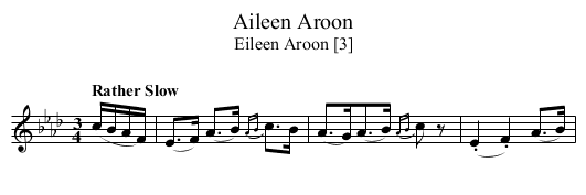 Aileen Aroon - staff notation