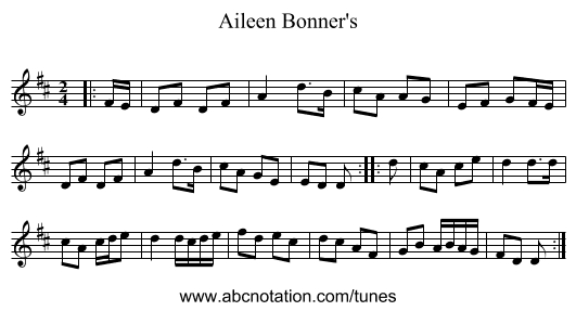 Aileen Bonner's - staff notation