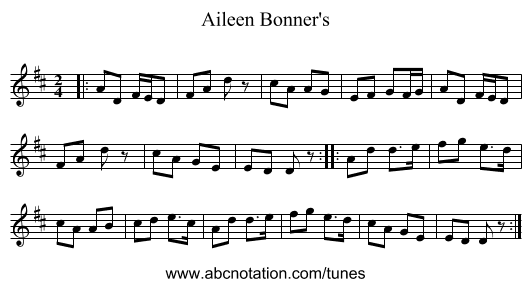 Aileen Bonner's - staff notation