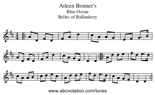 Aileen Bonner's - staff notation