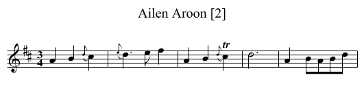Ailen Aroon [2] - staff notation