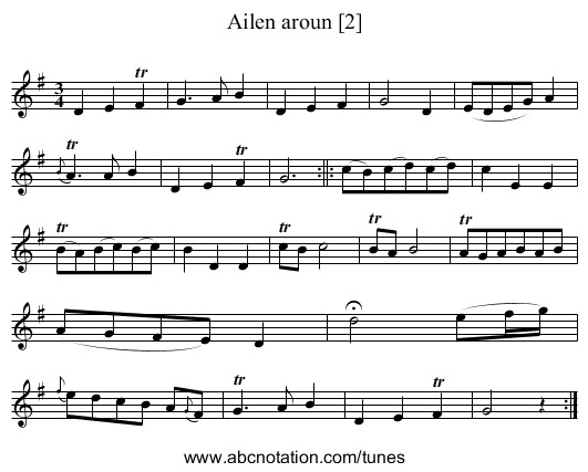 Ailen aroun [2] - staff notation