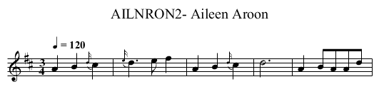 AILNRON2- Aileen Aroon - staff notation