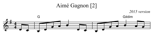 Aimé Gagnon [2] - staff notation