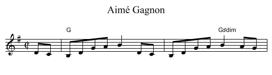 Aim&eacute; Gagnon - staff notation