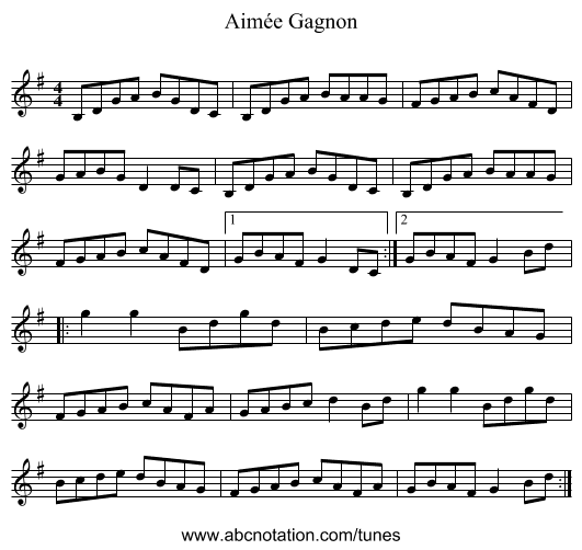 Aimée Gagnon - staff notation