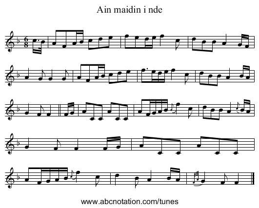 Ain maidin i nde - staff notation