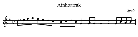 Ainhoarrak - staff notation