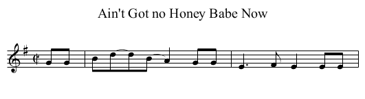 Ain't Got no Honey Babe Now - staff notation