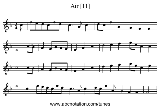 Air [11] - staff notation