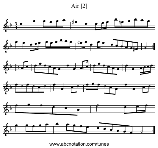 Air [2] - staff notation
