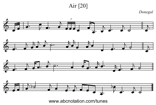 Air [20] - staff notation