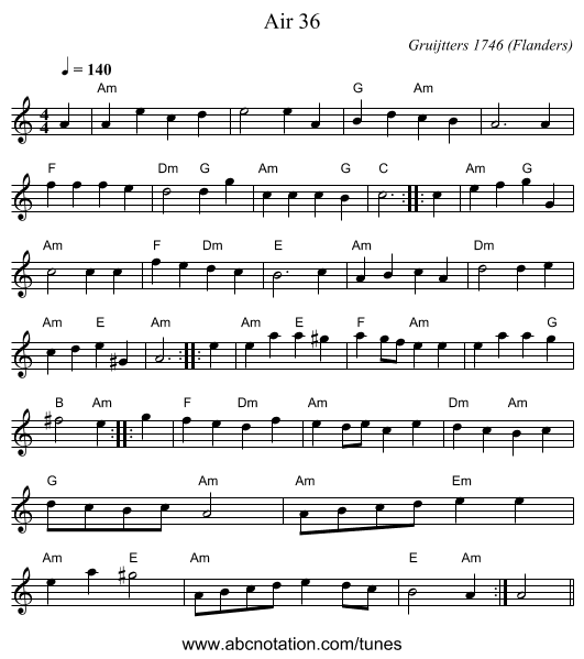 Air 36 - staff notation