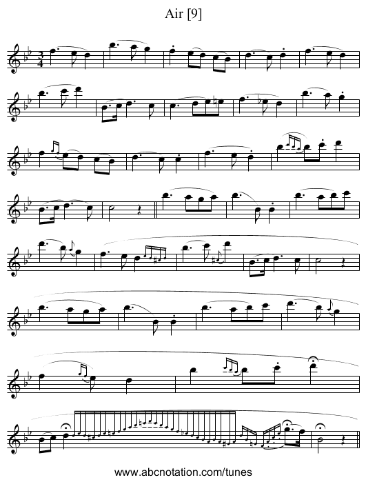 Air [9] - staff notation