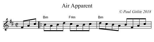Air Apparent - staff notation