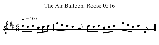 Air Balloon. Roose.0216, The - staff notation