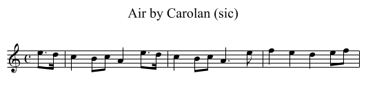 Air by Carolan (sic) - staff notation