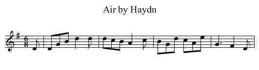 Air by Haydn - staff notation