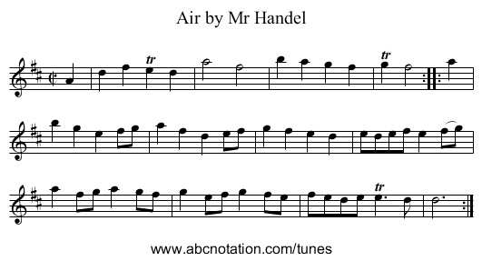 Air by Mr Handel - staff notation