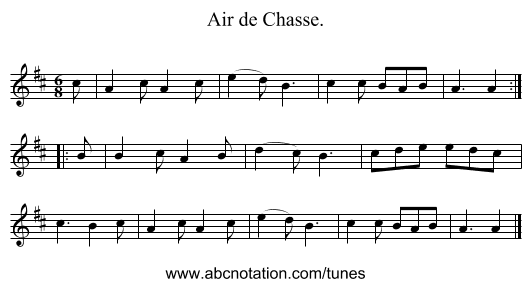 Air de Chasse. - staff notation