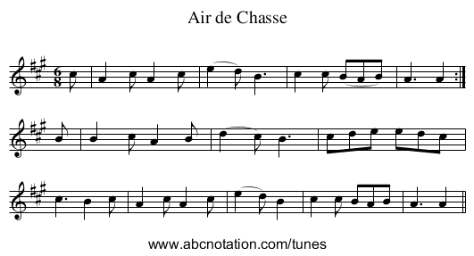 Air de Chasse - staff notation
