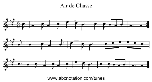 Air de Chasse - staff notation