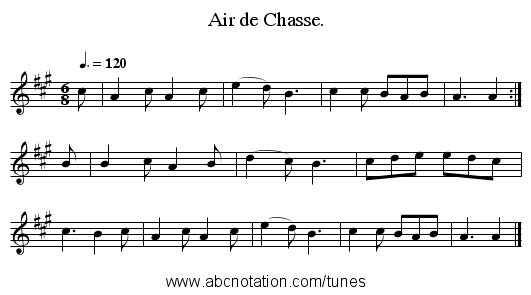 Air de Chasse. - staff notation