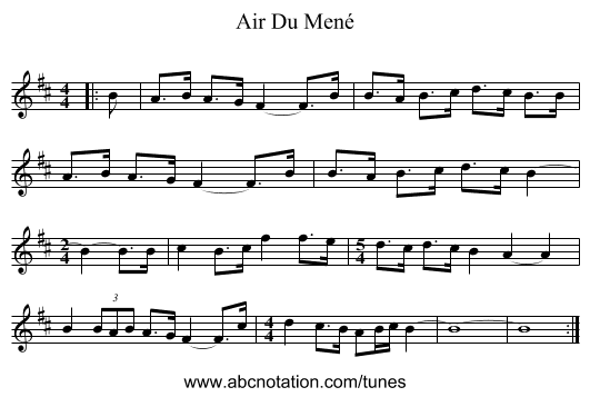 Air Du Mené - staff notation