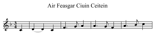 Air Feasgar Ciuin Ceitein - staff notation