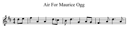 Air For Maurice Ogg - staff notation