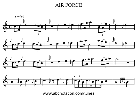 AIR FORCE - staff notation