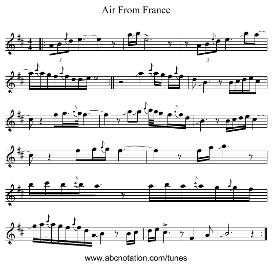 Air From France - staff notation