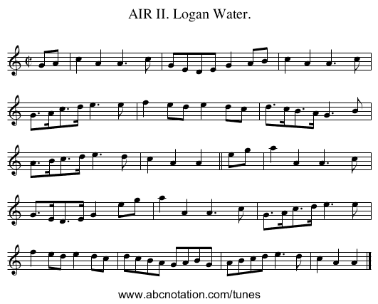 AIR II. Logan Water. - staff notation