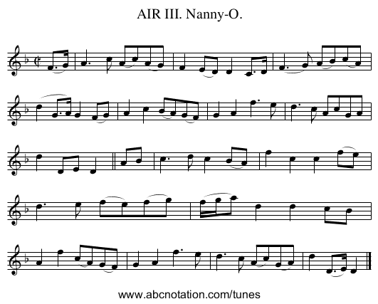 AIR III. Nanny-O. - staff notation