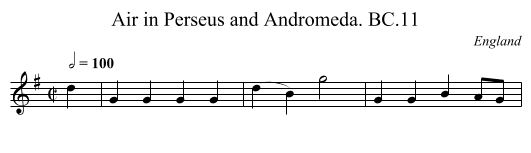 Air in Perseus and Andromeda. BC.11 - staff notation