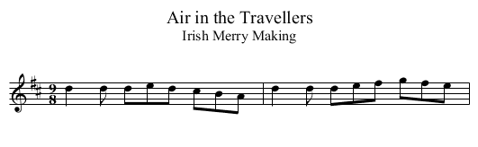 Air in the Travellers - staff notation